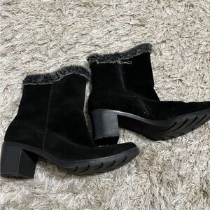Sporto Waterproof Heeled Booties with Faux Fur Trim Size 7